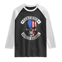 Certified Sober Badass Raglan Shirt Sobriety Alcohol Fighters Vintage Skull