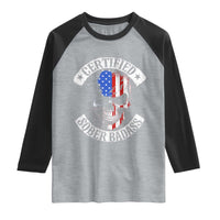 Certified Sober Badass Raglan Shirt Sobriety Alcohol Fighters Vintage Skull