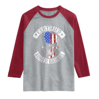 Certified Sober Badass Raglan Shirt Sobriety Alcohol Fighters Vintage Skull