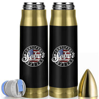 Certified Sober Badass Bullet Tumbler Sobriety Alcohol Recovery Vintage American Flag