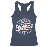 Certified Sober Badass Racerback Tank Top Sobriety Alcohol Recovery Vintage American Flag