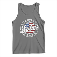 Certified Sober Badass Tank Top Sobriety Alcohol Recovery Vintage American Flag