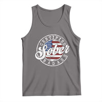 Certified Sober Badass Tank Top Sobriety Alcohol Recovery Vintage American Flag