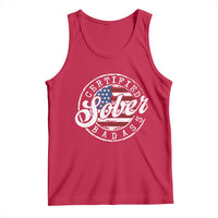 Certified Sober Badass Tank Top Sobriety Alcohol Recovery Vintage American Flag
