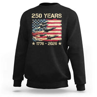 USA 250 Years 1776 2026 Patriotic Jets Trail American Flag Sweatshirt