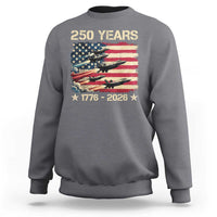 USA 250 Years 1776 2026 Patriotic Jets Trail American Flag Sweatshirt