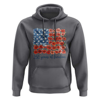 US 250 Years Of Freedom Hoodie Retro Flower American Flag
