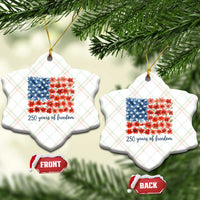 US 250 Years Of Freedom Ceramic Ornament Retro Flower American Flag