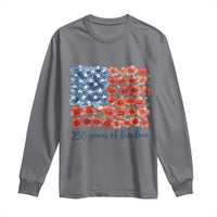 US 250 Years Of Freedom Long Sleeve Shirt Retro Flower American Flag
