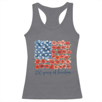 US 250 Years Of Freedom Racerback Tank Top Retro Flower American Flag