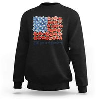 US 250 Years Of Freedom Sweatshirt Retro Flower American Flag