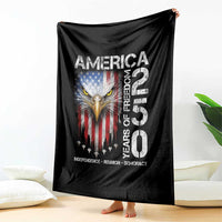 America 250 Years Of Freedom Throw Blanket USA Anniversary Bald Eagle Patriotic Jets
