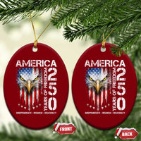America 250 Years Of Freedom Ceramic Ornament USA Anniversary Bald Eagle Patriotic Jets