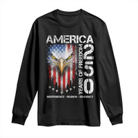 America 250 Years Of Freedom Long Sleeve Shirt USA Anniversary Bald Eagle Patriotic Jets