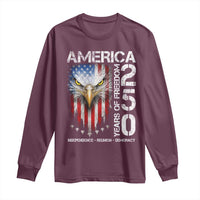 America 250 Years Of Freedom Long Sleeve Shirt USA Anniversary Bald Eagle Patriotic Jets