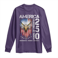 America 250 Years Of Freedom Long Sleeve Shirt USA Anniversary Bald Eagle Patriotic Jets