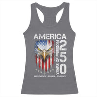America 250 Years Of Freedom Racerback Tank Top USA Anniversary Bald Eagle Patriotic Jets