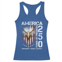 America 250 Years Of Freedom Racerback Tank Top USA Anniversary Bald Eagle Patriotic Jets