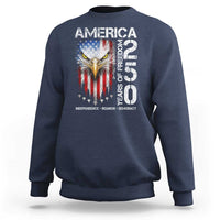 America 250 Years Of Freedom Sweatshirt USA Anniversary Bald Eagle Patriotic Jets