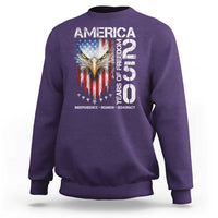America 250 Years Of Freedom Sweatshirt USA Anniversary Bald Eagle Patriotic Jets