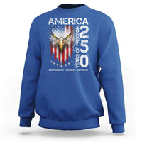 America 250 Years Of Freedom Sweatshirt USA Anniversary Bald Eagle Patriotic Jets