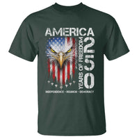 America 250 Years Of Freedom T Shirt USA Anniversary Bald Eagle Patriotic Jets