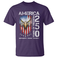 America 250 Years Of Freedom T Shirt USA Anniversary Bald Eagle Patriotic Jets