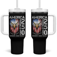 America 250 Years Of Freedom Tumbler With Handle USA Anniversary Bald Eagle Patriotic Jets