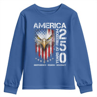 America 250 Years Of Freedom Youth Sweatshirt USA Anniversary Bald Eagle Patriotic Jets