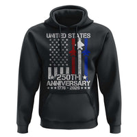 USA 250th Anniversary Hoodie Vintage American Flag Jets Semiquincentennial