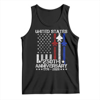 USA 250th Anniversary Tank Top Vintage American Flag Jets Semiquincentennial