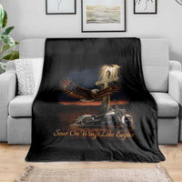 Soar On Wings Like Eagles Christian Throw Blanket Isaiah 40:31 Bible Verse Faith Motorcycle