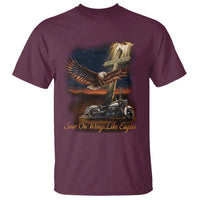 Soar On Wings Like Eagles Christian T Shirt Isaiah 40:31 Bible Verse Faith Motorcycle