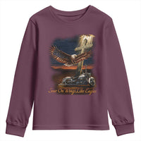 Soar On Wings Like Eagles Christian Youth Sweatshirt Isaiah 40:31 Bible Verse Faith Motorcycle