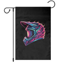 Motocross Helmet Neon Flame Graphic Dirt Bike Racing Garden Flag