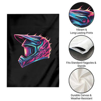 Motocross Helmet Neon Flame Graphic Dirt Bike Racing Garden Flag