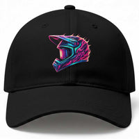 Motocross Helmet Neon Flame Graphic Dirt Bike Racing Baseball Cap