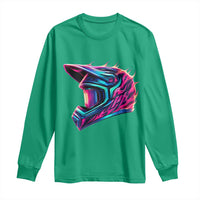 Motocross Helmet Neon Flame Graphic Dirt Bike Racing Long Sleeve Shirt