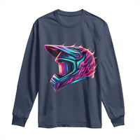 Motocross Helmet Neon Flame Graphic Dirt Bike Racing Long Sleeve Shirt