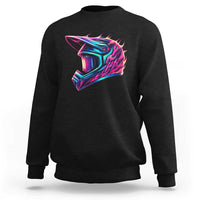 Motocross Helmet Neon Flame Graphic Dirt Bike Racing Sweatshirt