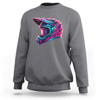 Motocross Helmet Neon Flame Graphic Dirt Bike Racing Sweatshirt