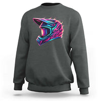 Motocross Helmet Neon Flame Graphic Dirt Bike Racing Sweatshirt
