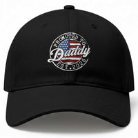 Promoted to Daddy 2026 Baseball Cap New Dad US Flag Fathers Day