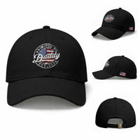 Promoted to Daddy 2026 Baseball Cap New Dad US Flag Fathers Day