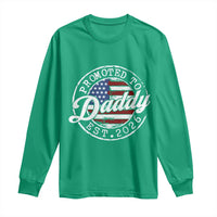 Promoted to Daddy 2026 Long Sleeve Shirt New Dad US Flag Fathers Day