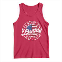 Promoted to Daddy 2026 Tank Top New Dad US Flag Fathers Day
