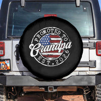 Promoted to Grandpa 2026 Spare Tire Cover New Grandfather US Flag Fathers Day