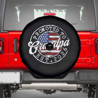 Promoted to Grandpa 2026 Spare Tire Cover New Grandfather US Flag Fathers Day