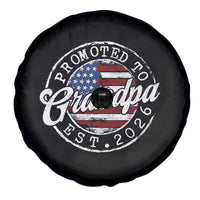 Promoted to Grandpa 2026 Spare Tire Cover New Grandfather US Flag Fathers Day