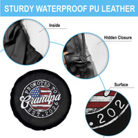 Promoted to Grandpa 2026 Spare Tire Cover New Grandfather US Flag Fathers Day